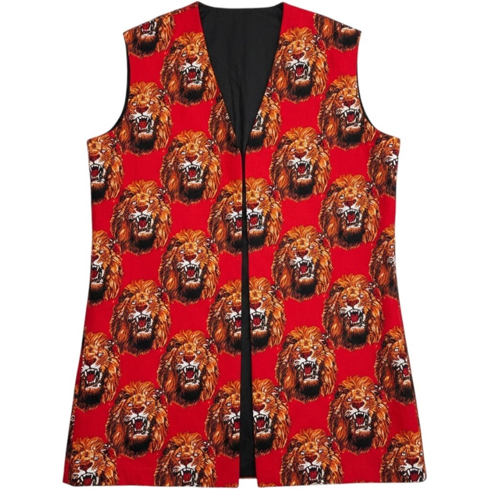 Felvis Original Lion Vest Mens XL Red Traditional Nigerian Wedding